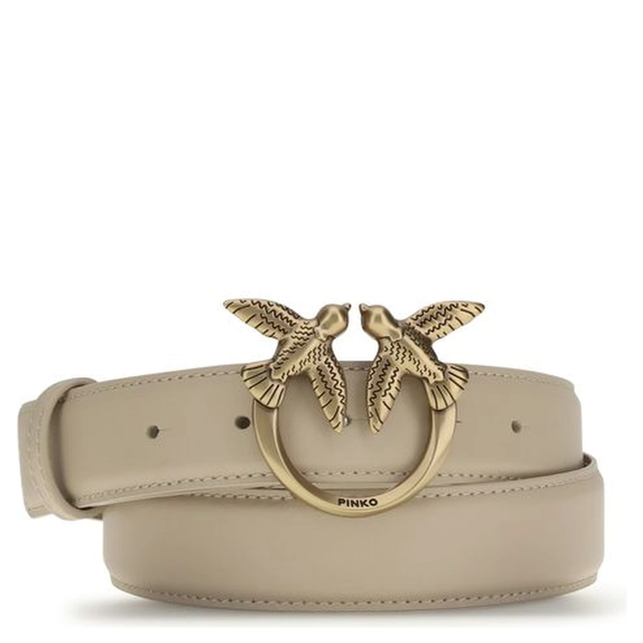 Beige Calf Leather Bos Taurus Belt