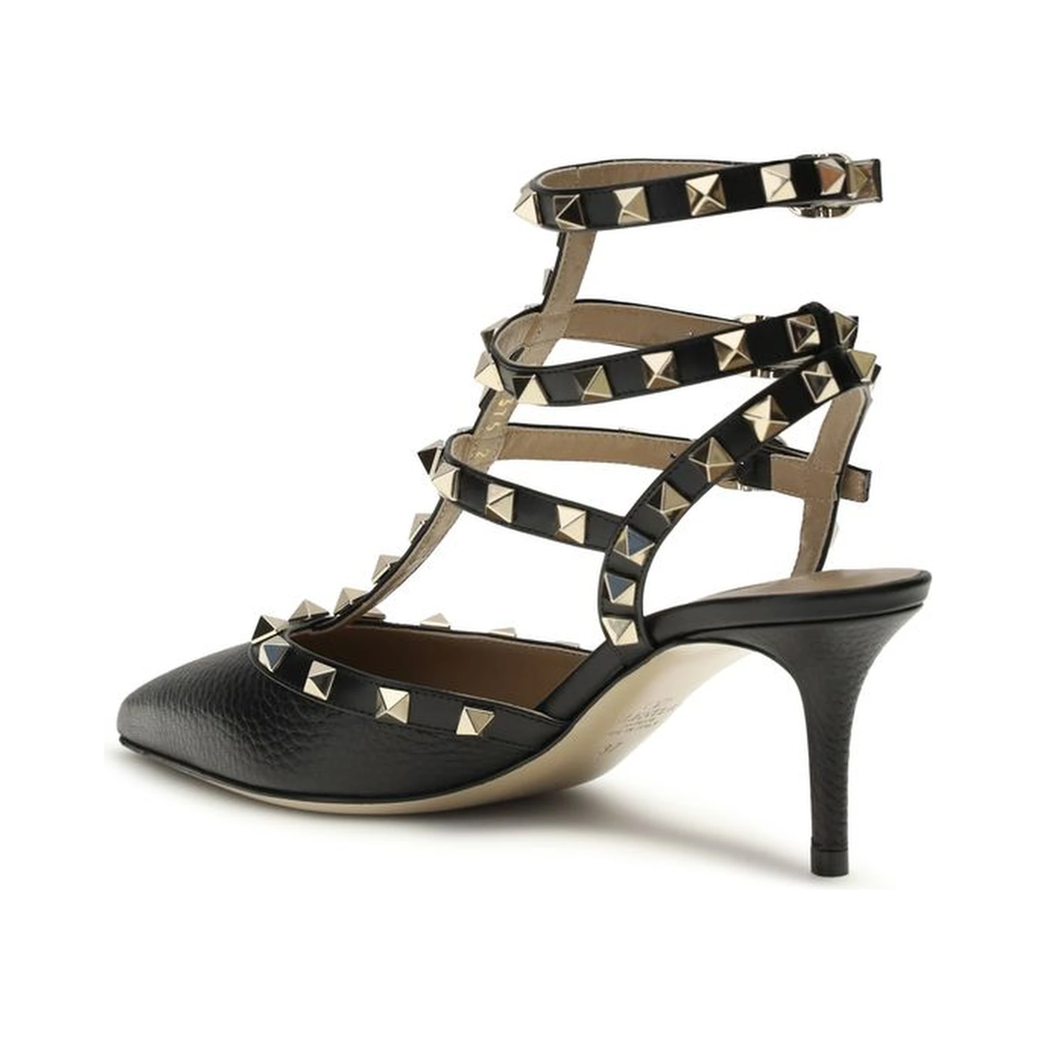 حذاء بكعب عالٍ من جلد العجل الأسود من بوس توروس