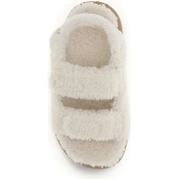 White Calf Leather Bos Taurus Flat Sandals