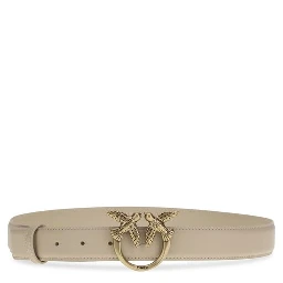 Beige Calf Leather Bos Taurus Belt