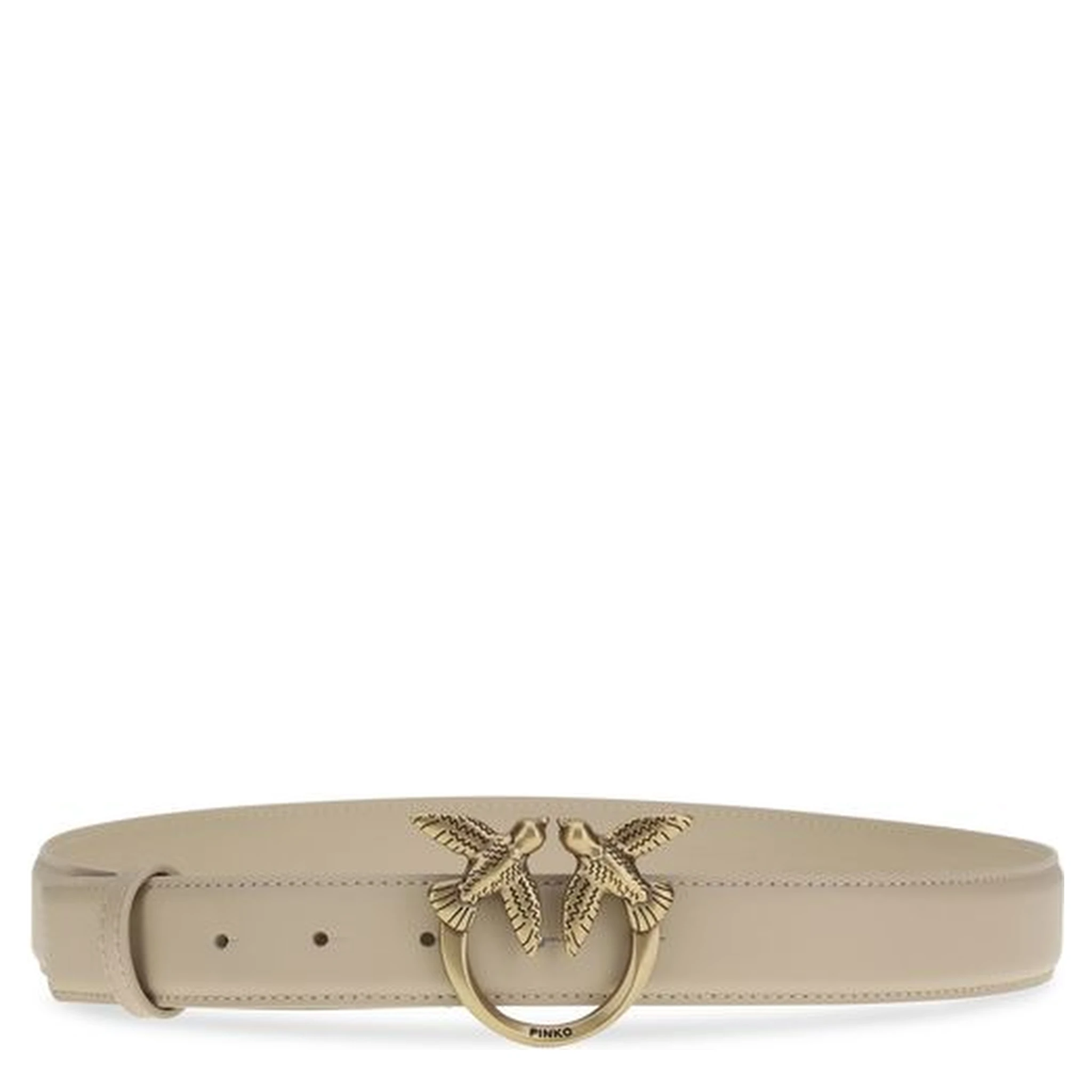 Beige Calf Leather Bos Taurus Belt