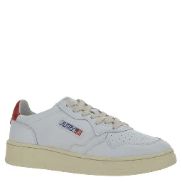 White Calf Leather Bos Taurus Low Top Sneakers