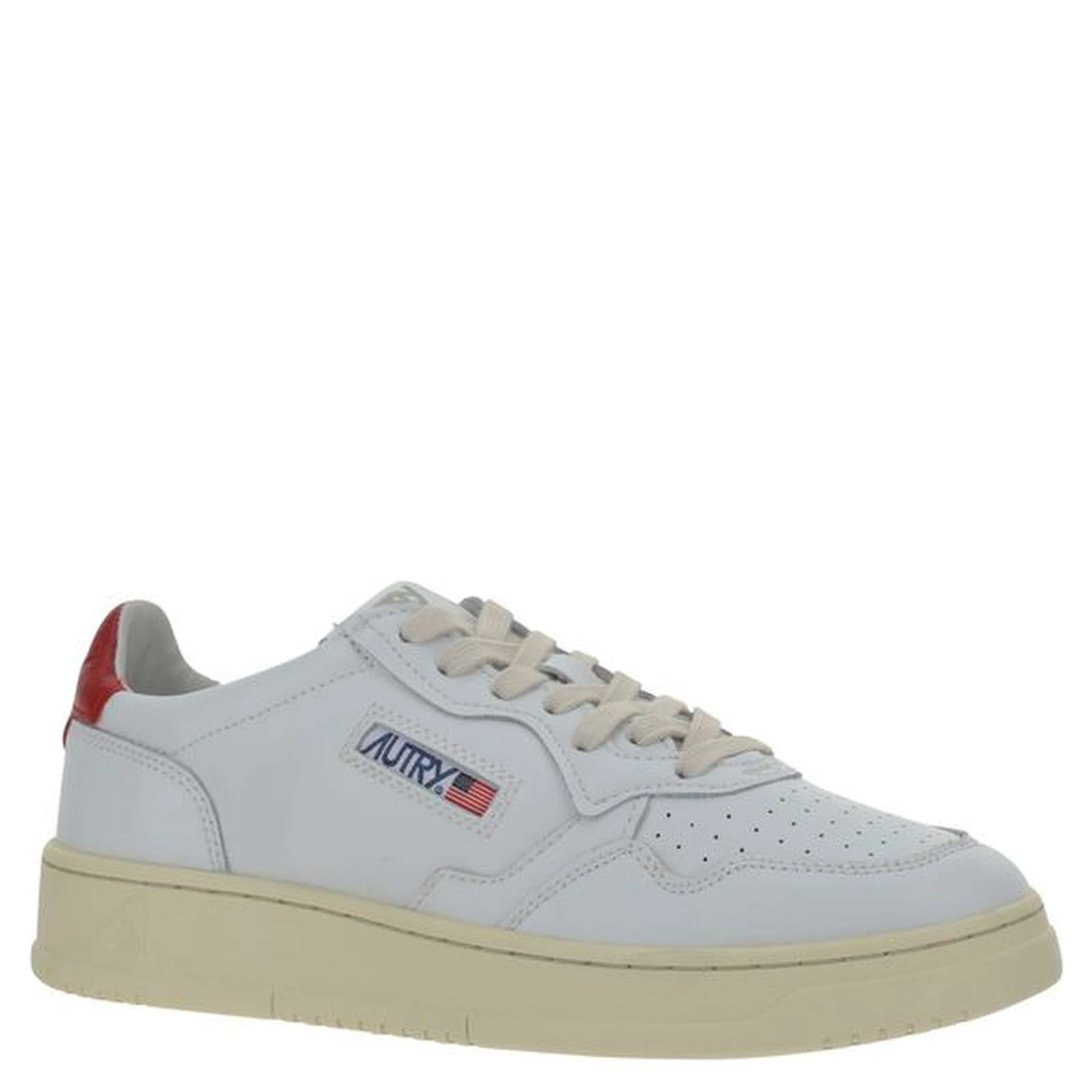 White Calf Leather Bos Taurus Low Top Sneakers