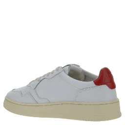 White Calf Leather Bos Taurus Low Top Sneakers