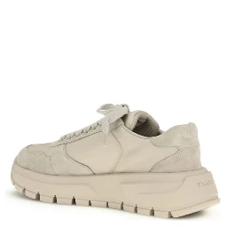 Beige Calf Leather Bos Taurus Athletic Sneakers
