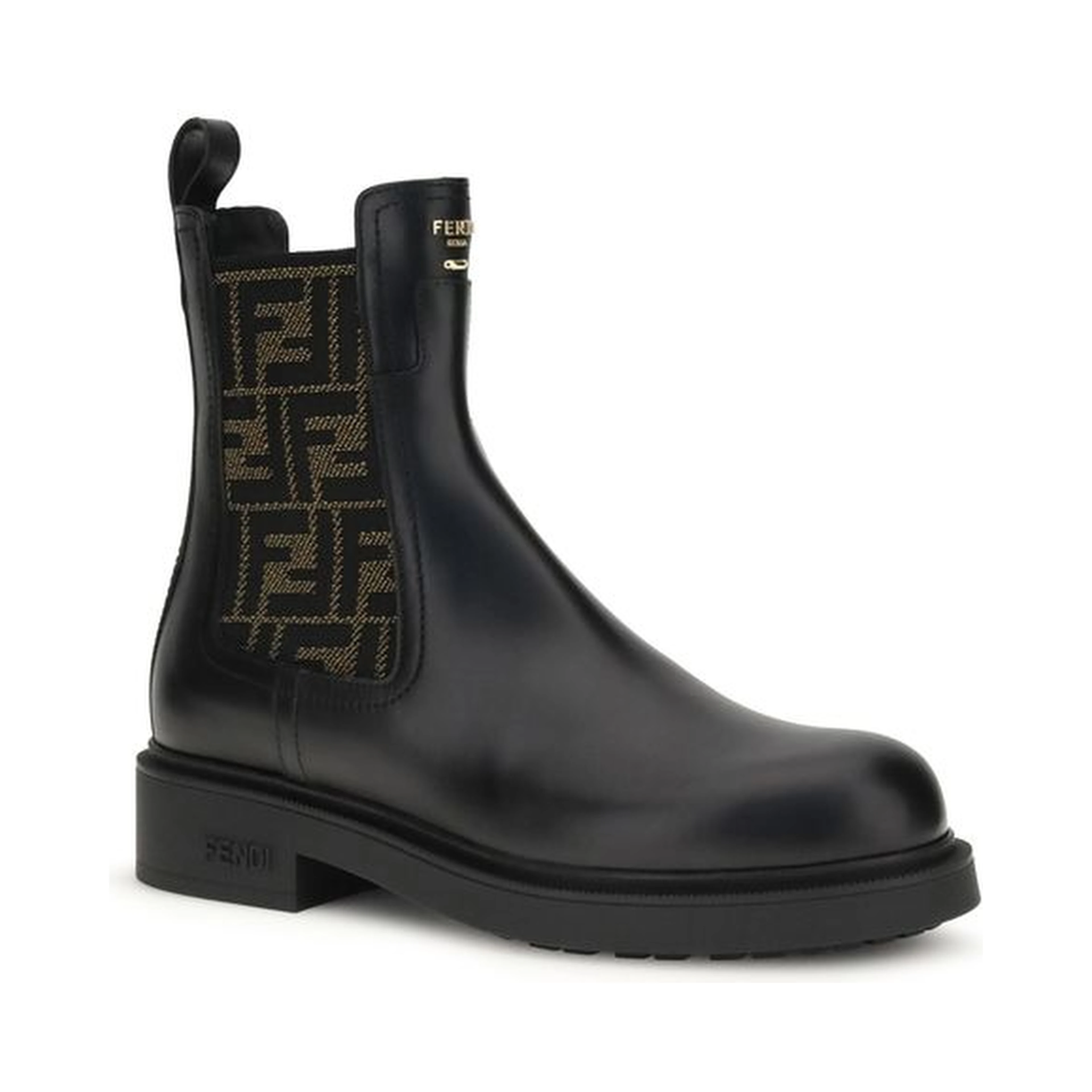 Black Calf Leather Bos Taurus Ankle Boots