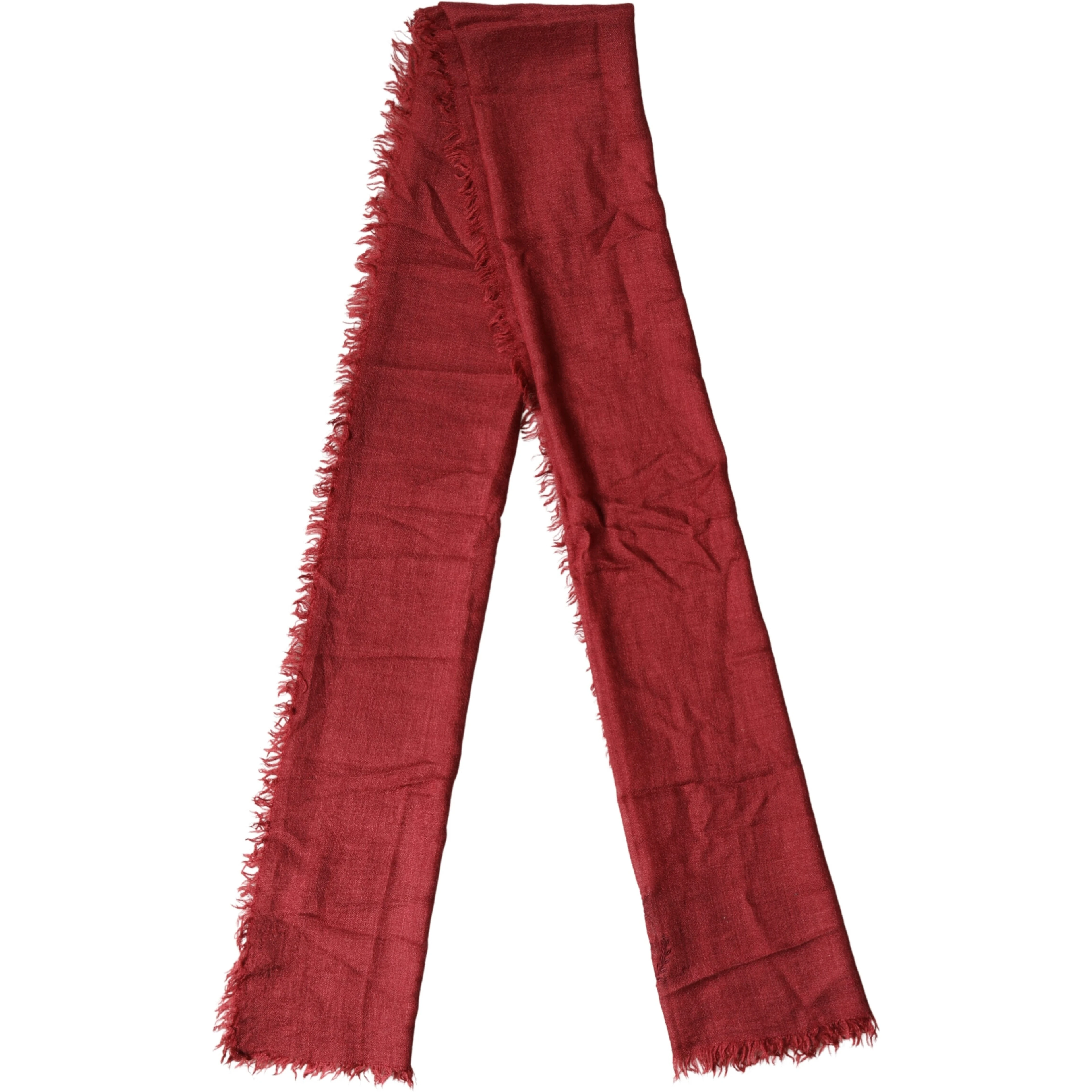 Red Cashmere Silk Fringe Wrap Foulard 200cm X 70cm Scarf