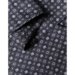 Black Silk Geometric Fringe Wrap Foulard 136cm X 15cm  Scarf
