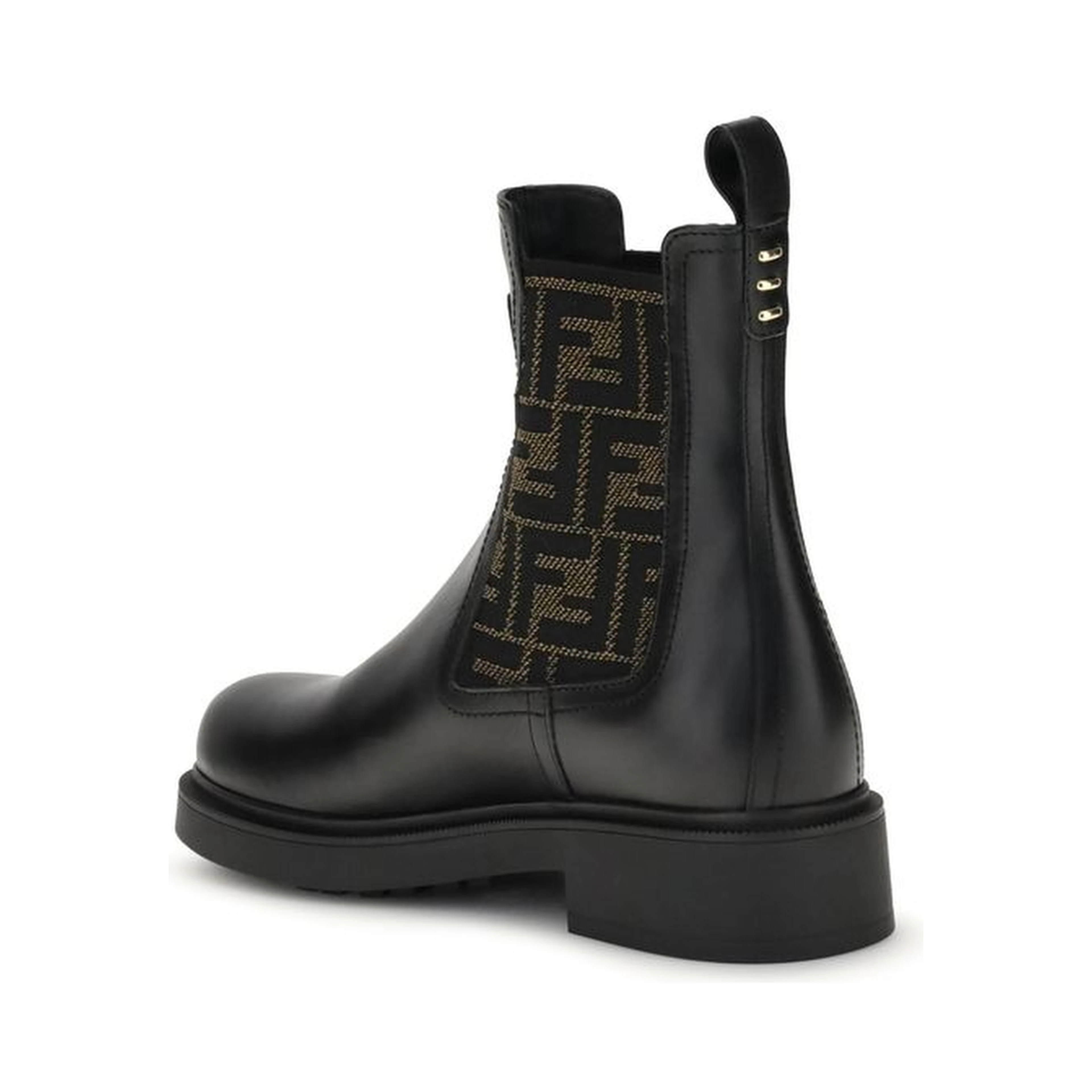 Black Calf Leather Bos Taurus Ankle Boots