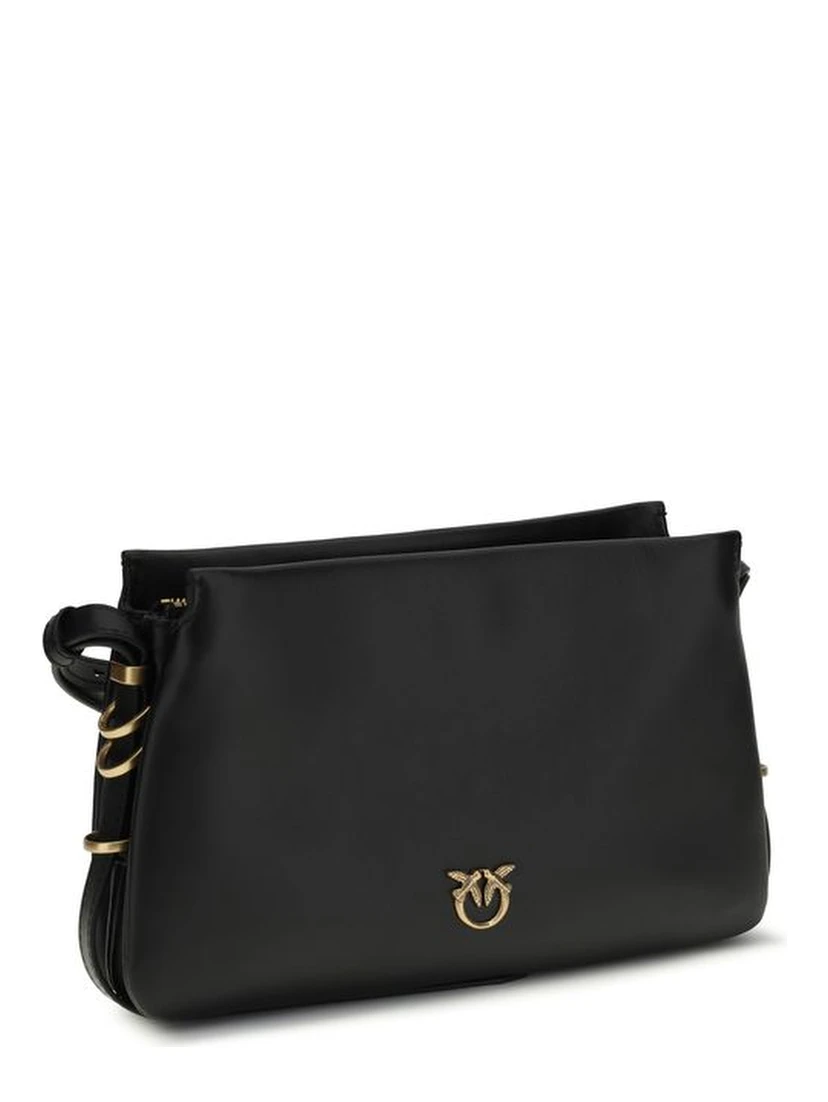 حقيبة كتف بوس توروس من جلد العجل الأسود