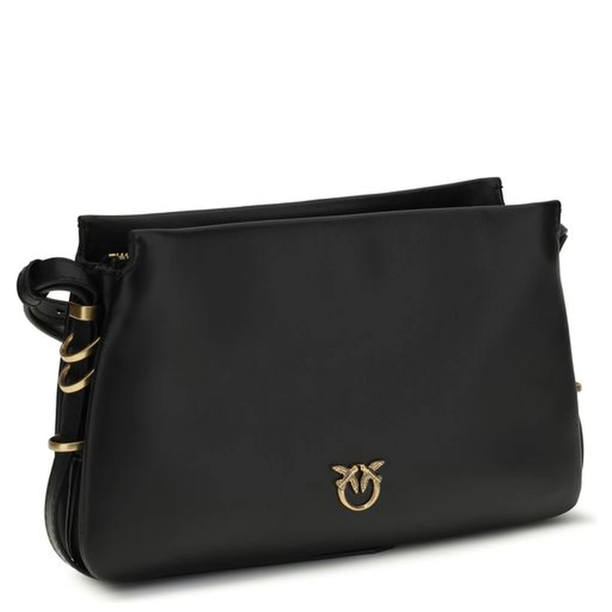 حقيبة كتف بوس توروس من جلد العجل الأسود