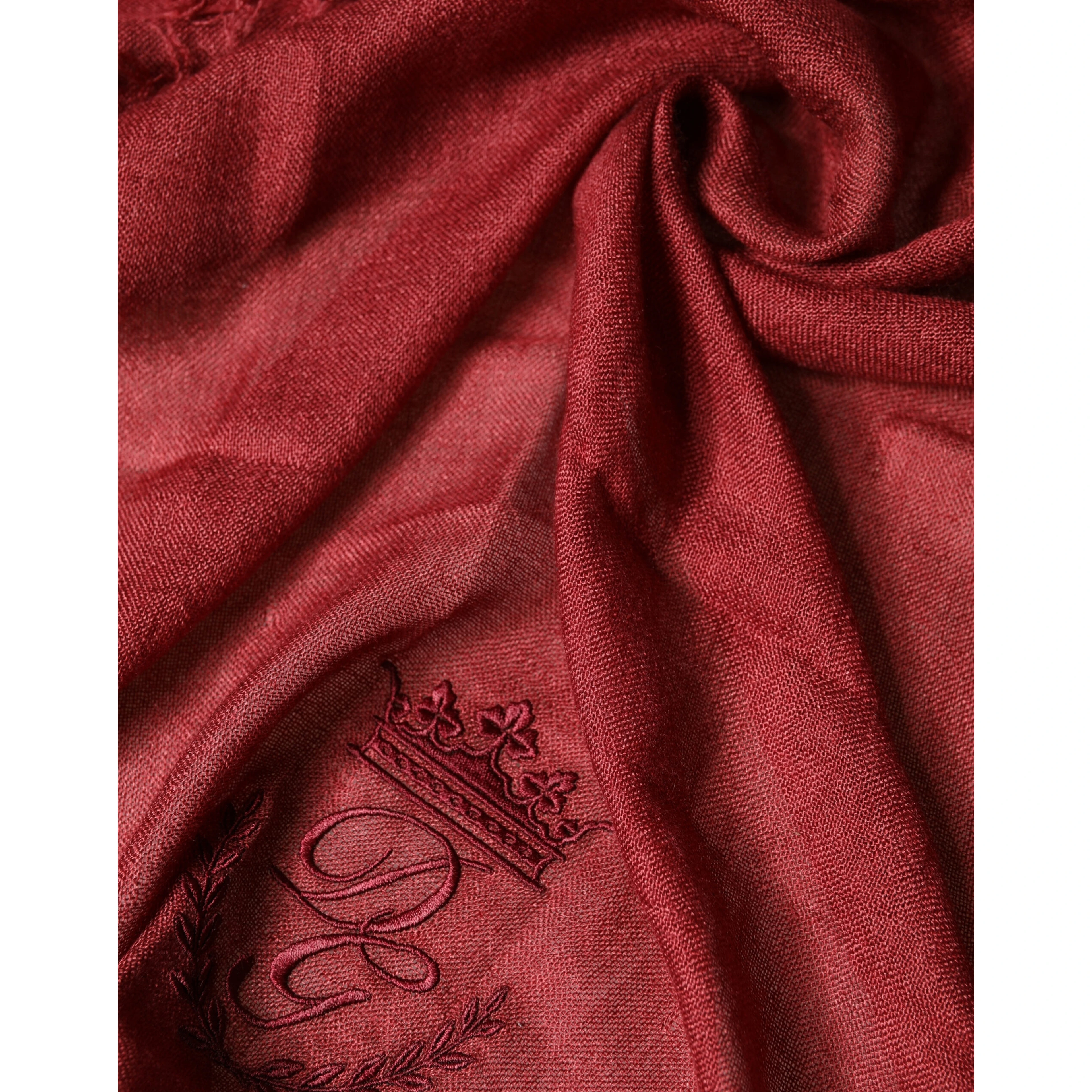 Red Cashmere Silk Fringe Wrap Foulard 200cm X 70cm Scarf