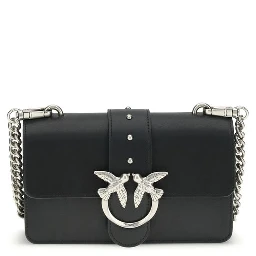 حقيبة كتف بوس توروس من جلد العجل الأسود