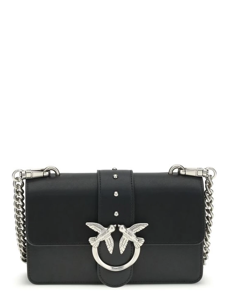 حقيبة كتف بوس توروس من جلد العجل الأسود