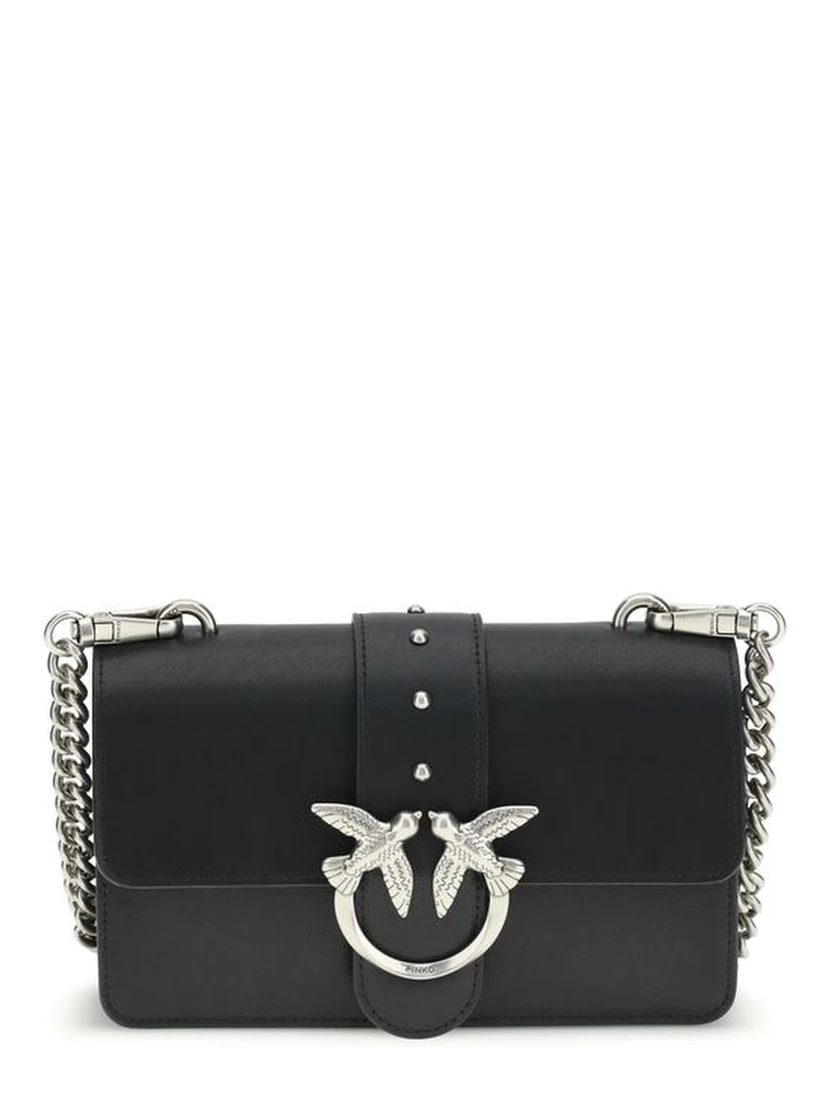 حقيبة كتف بوس توروس من جلد العجل الأسود