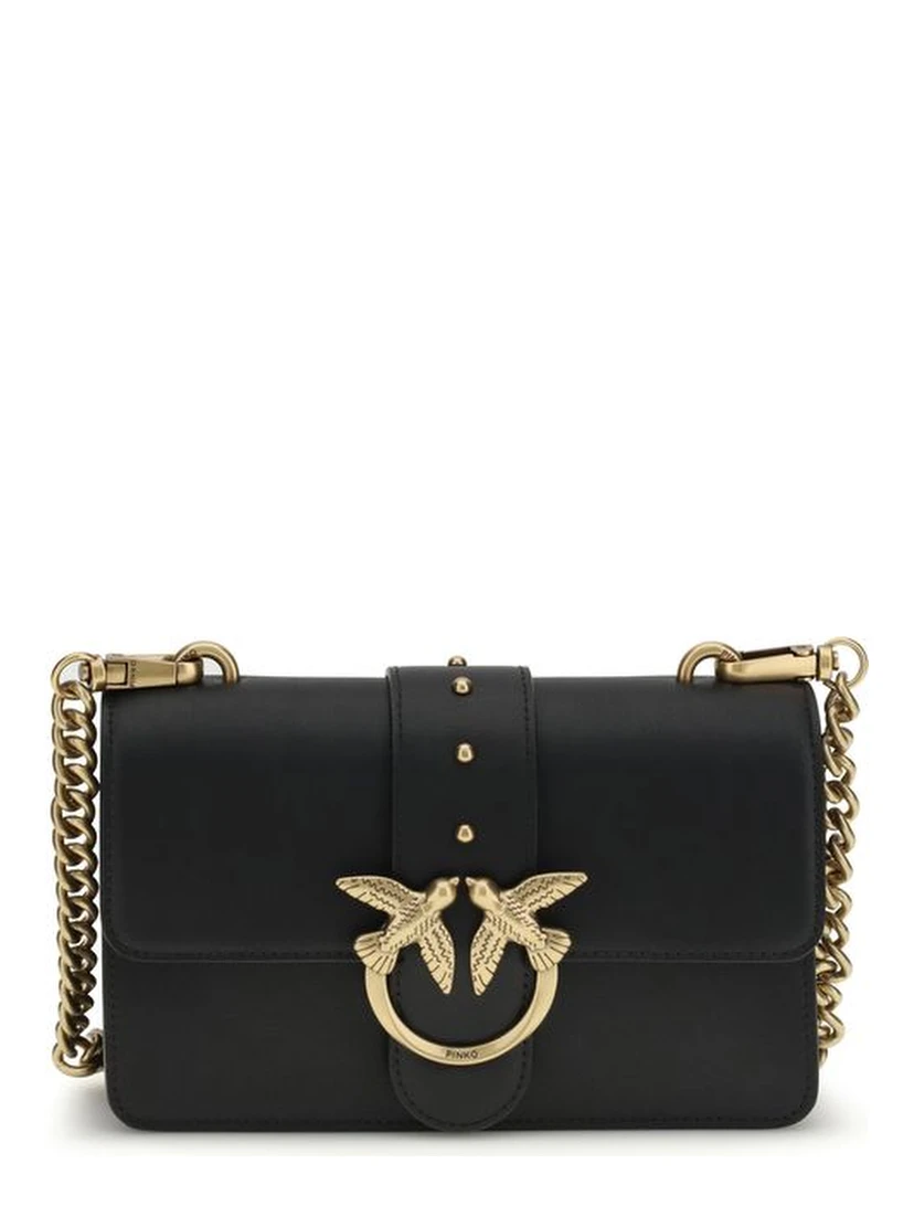 حقيبة كتف بوس توروس من جلد العجل الأسود