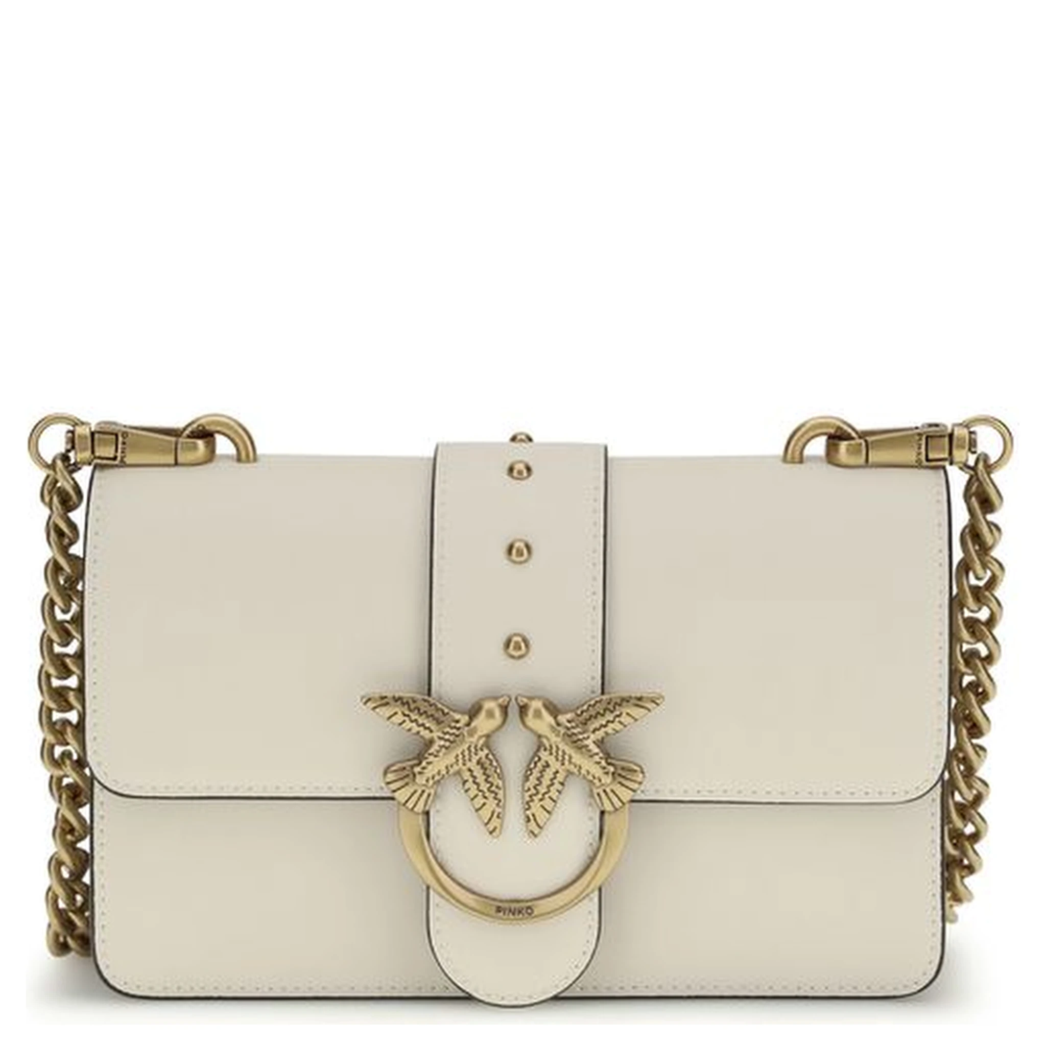Beige Calf Leather Bos Taurus Shoulder Bag