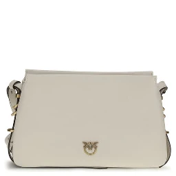 حقيبة كتف بوس توروس من جلد العجل الأبيض