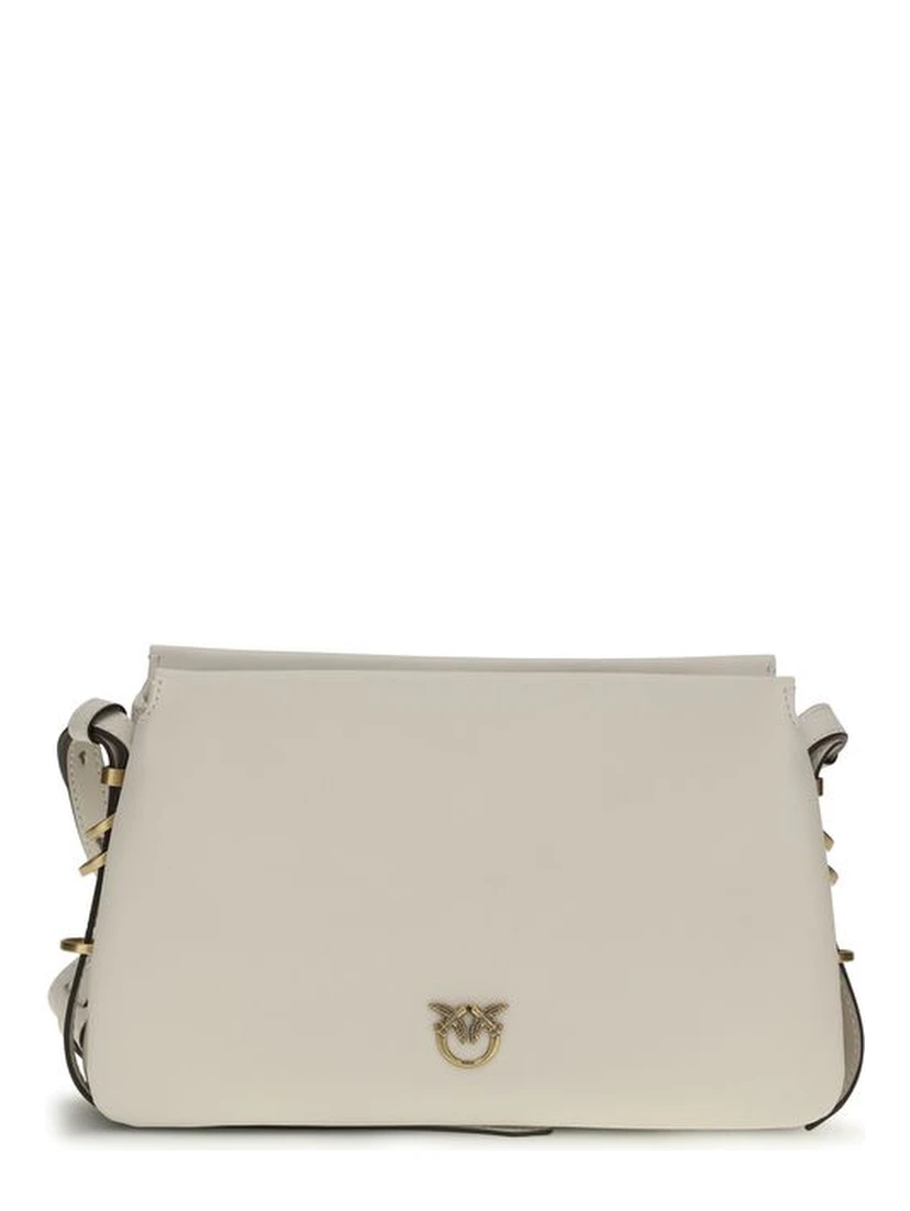 حقيبة كتف بوس توروس من جلد العجل الأبيض