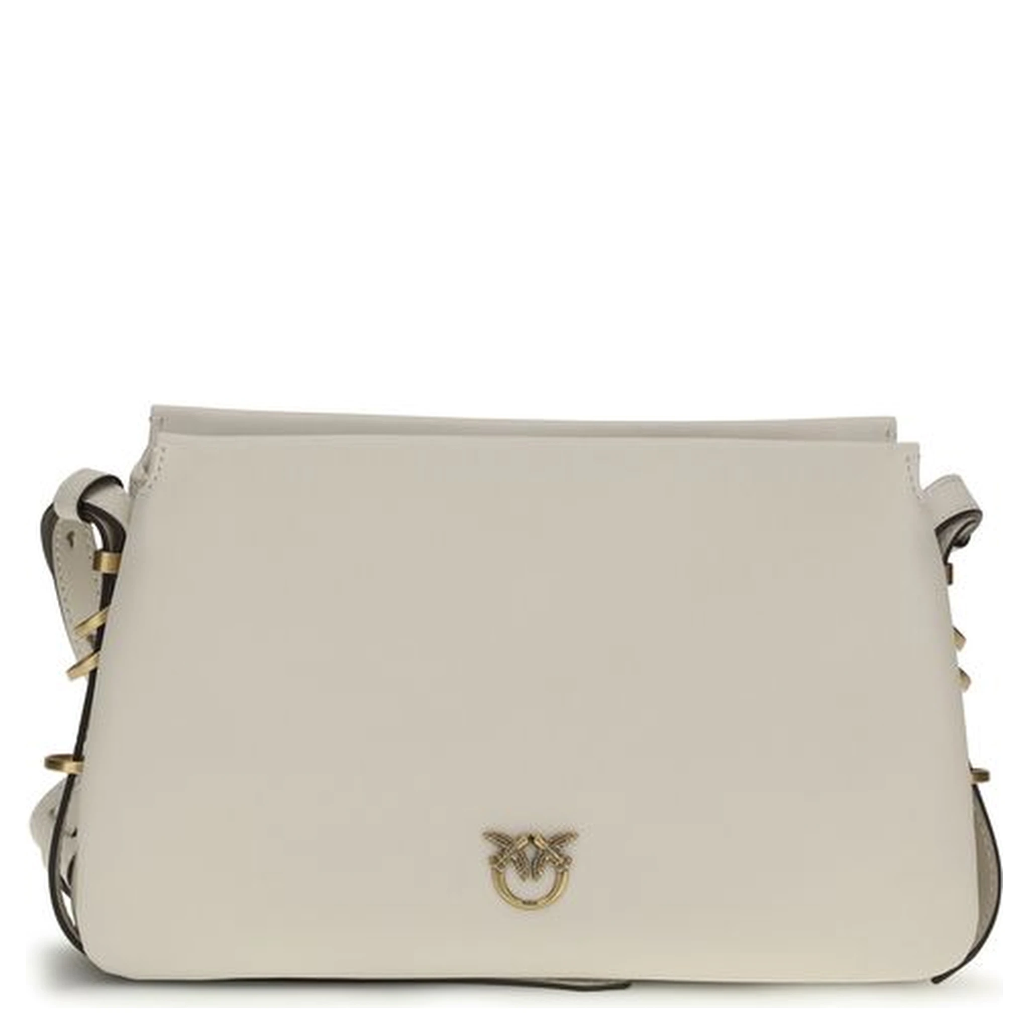 حقيبة كتف بوس توروس من جلد العجل الأبيض