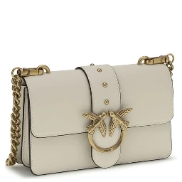 Beige Calf Leather Bos Taurus Shoulder Bag
