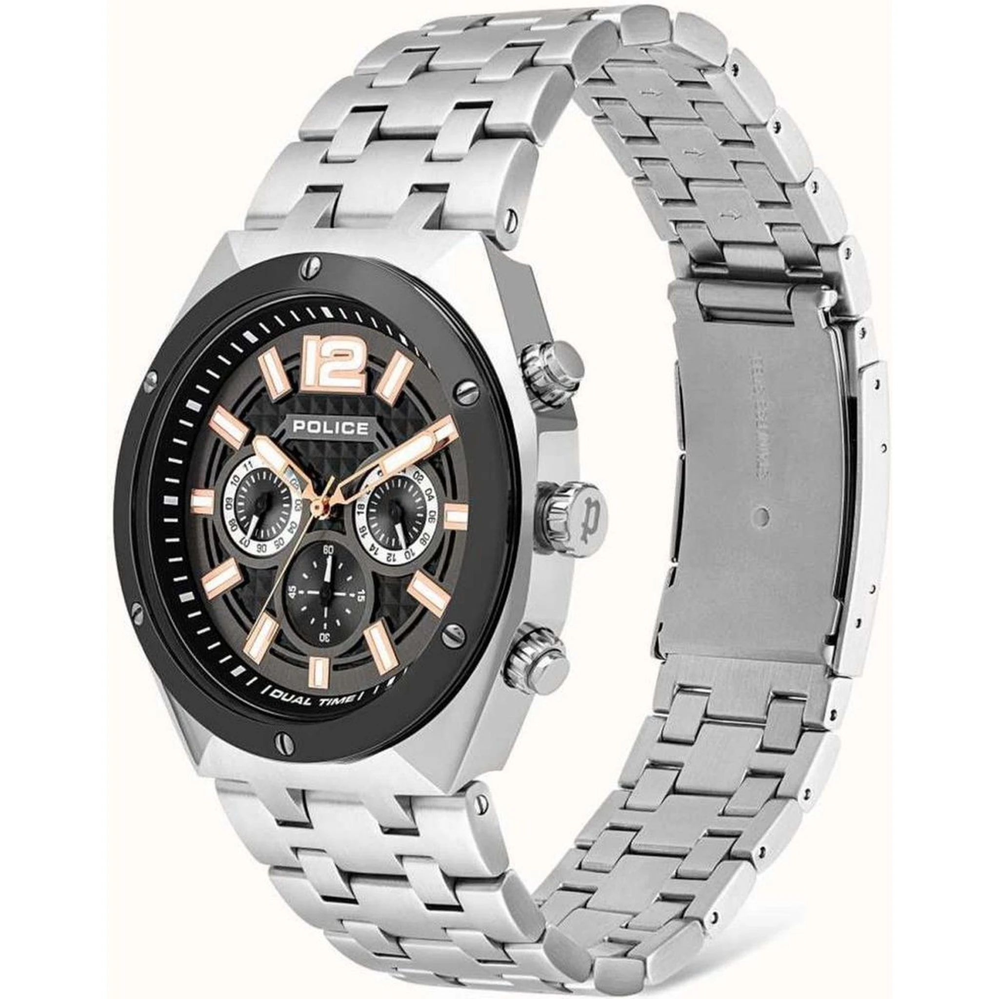 Gray Stainless Steel Dress Watch