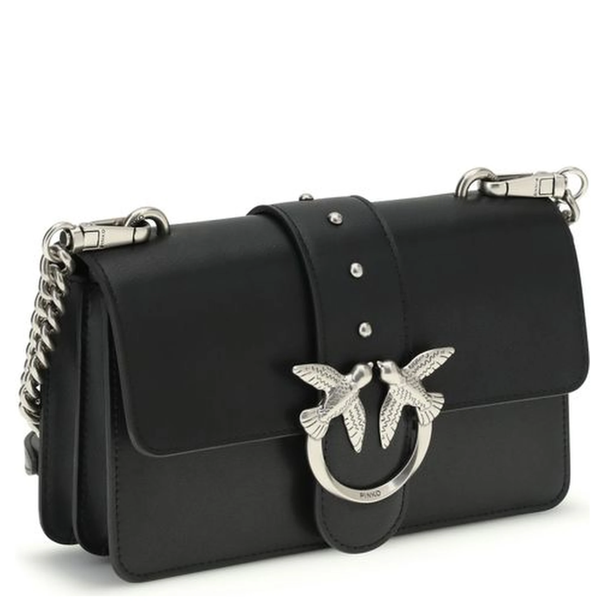 حقيبة كتف بوس توروس من جلد العجل الأسود