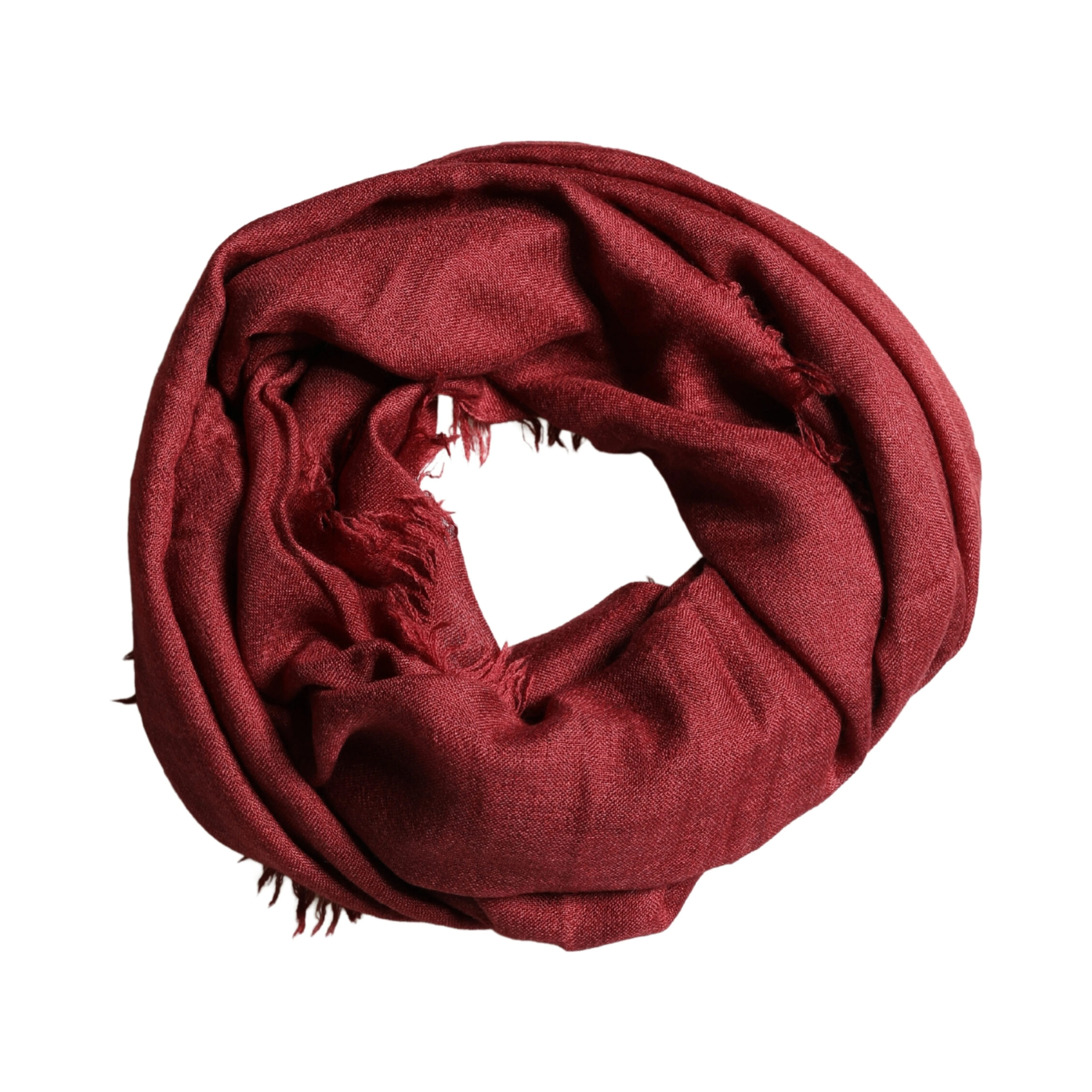 Red Cashmere Silk Fringe Wrap Foulard 200cm X 70cm Scarf