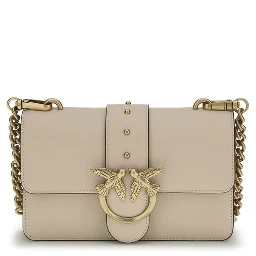 Beige Calf Leather Bos Taurus Shoulder Bag