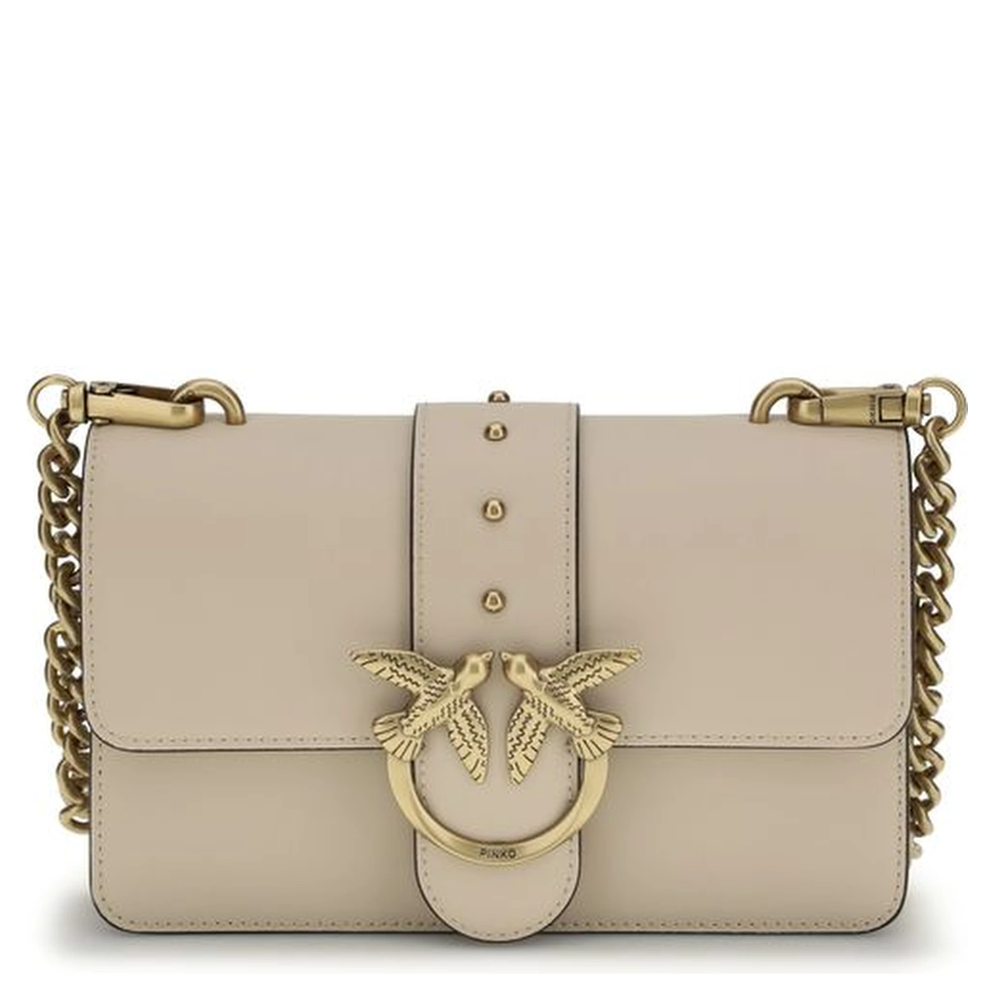 Beige Calf Leather Bos Taurus Shoulder Bag