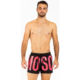 Fuchsia Polyester Swim Shorts