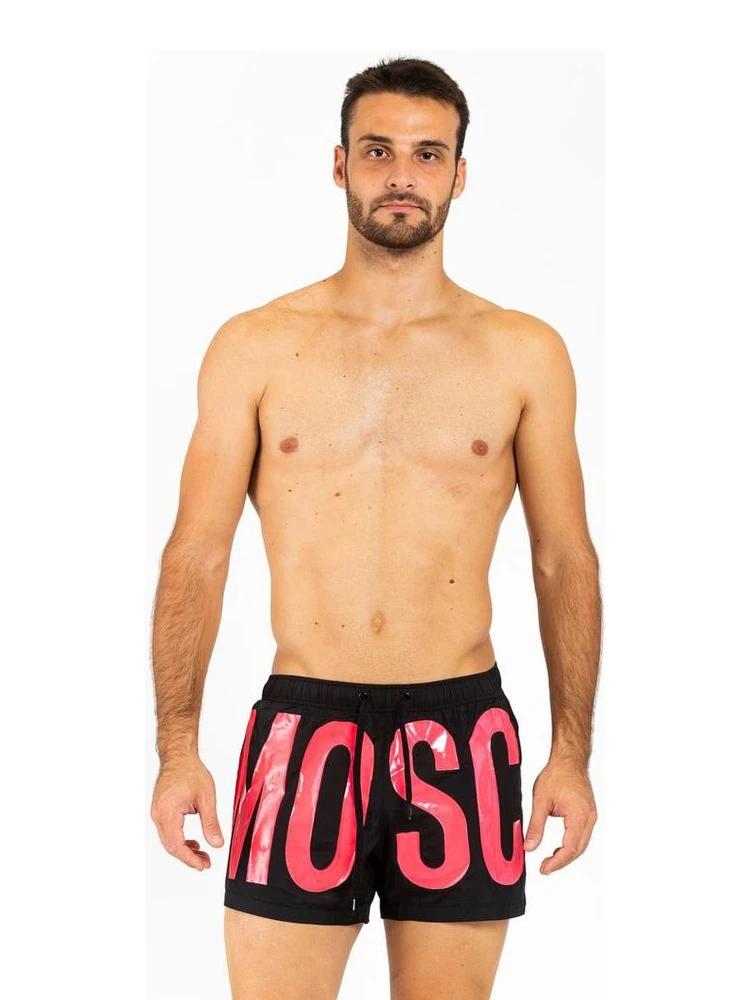 Fuchsia Polyester Swim Shorts