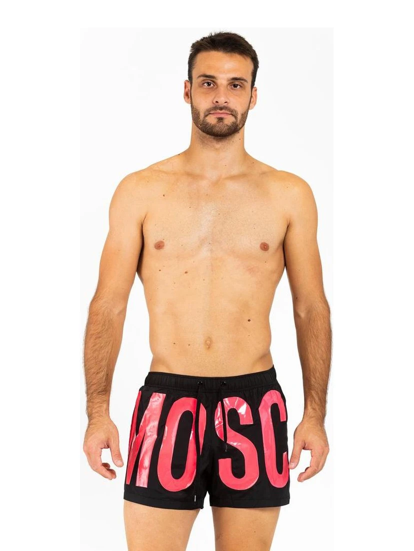 Fuchsia Polyester Swim Shorts