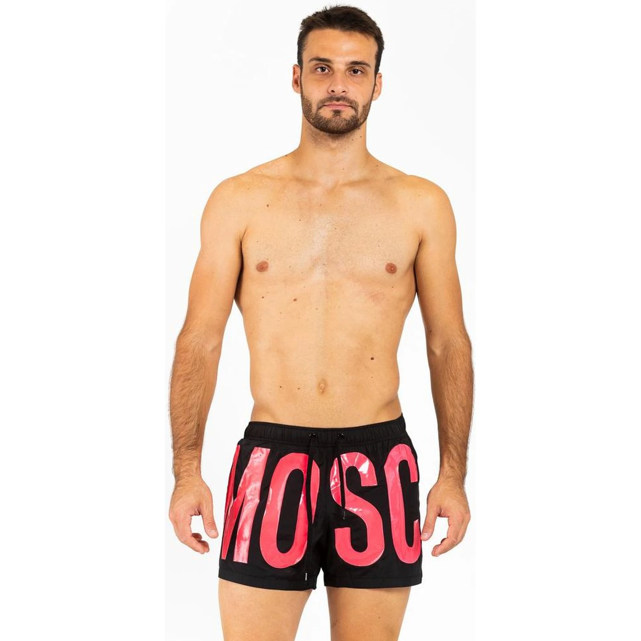 Fuchsia Polyester Swim Shorts