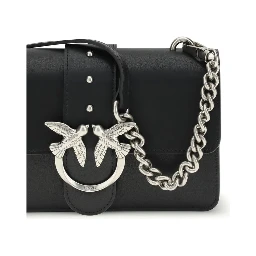 حقيبة كتف بوس توروس من جلد العجل الأسود