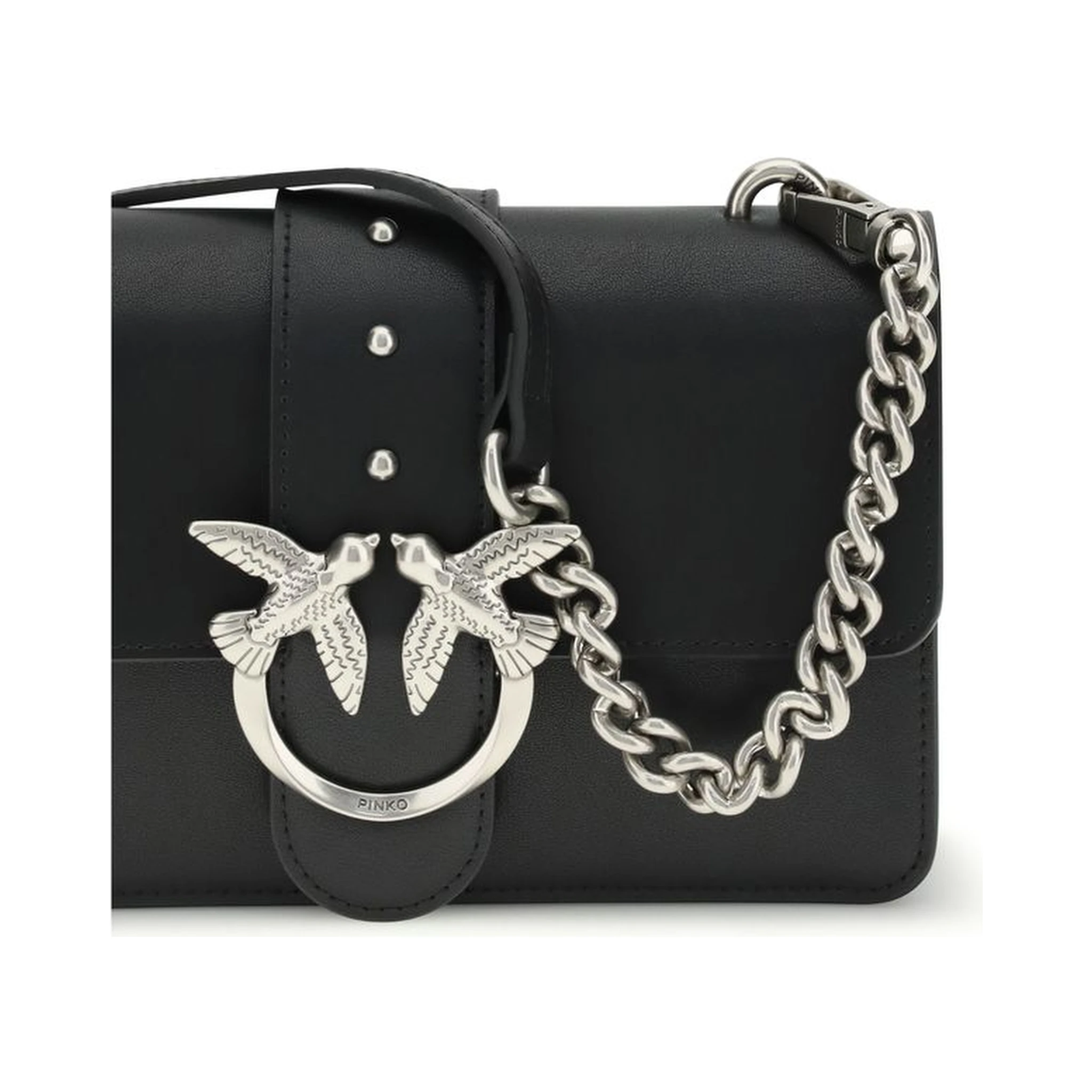 حقيبة كتف بوس توروس من جلد العجل الأسود