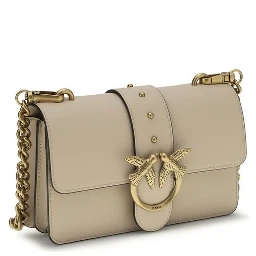 Beige Calf Leather Bos Taurus Shoulder Bag