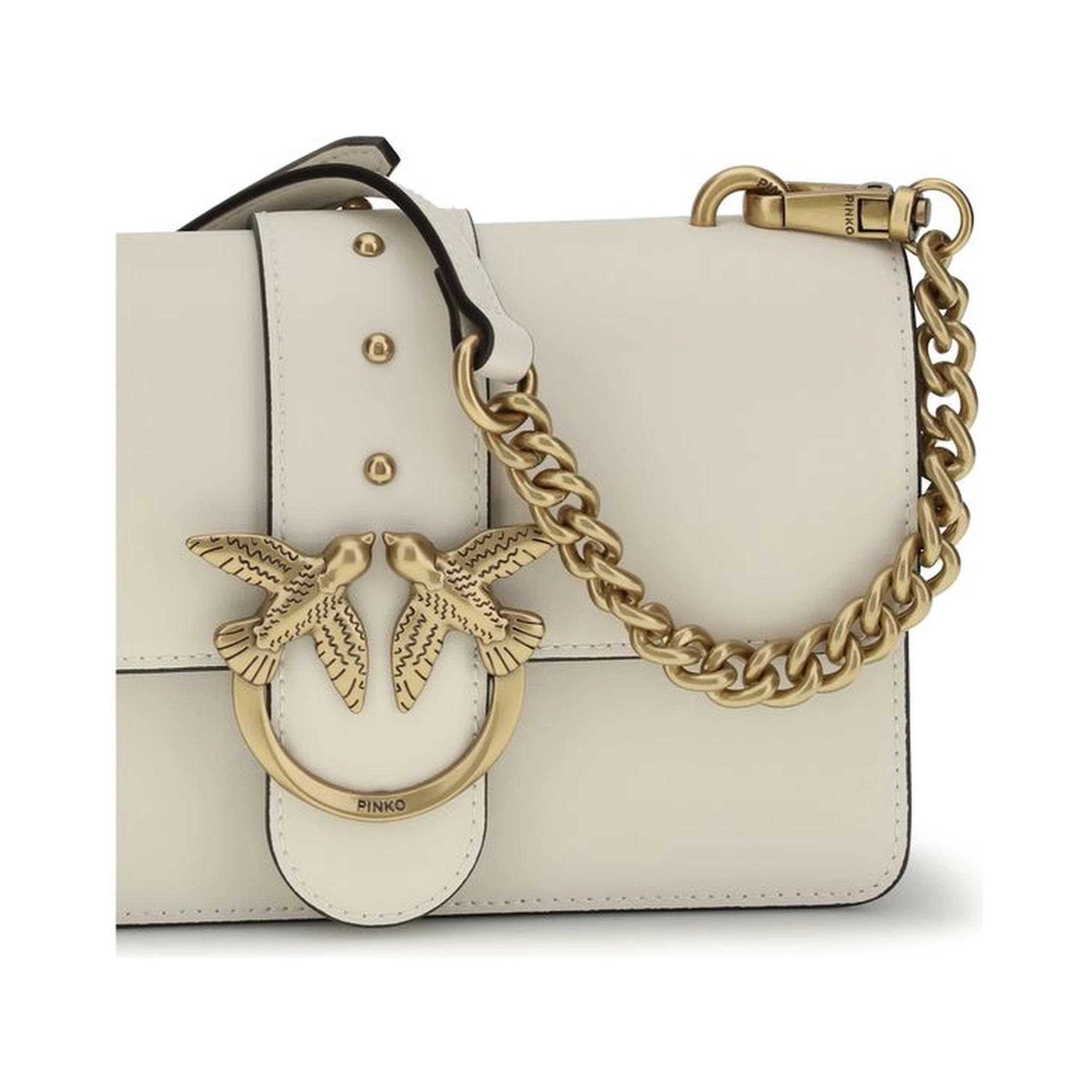 Beige Calf Leather Bos Taurus Shoulder Bag