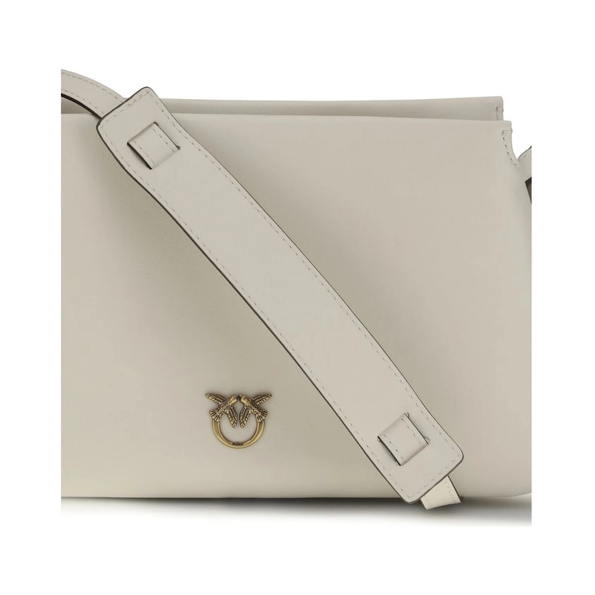 حقيبة كتف بوس توروس من جلد العجل الأبيض