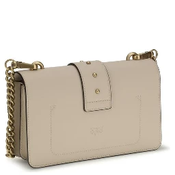 Beige Calf Leather Bos Taurus Shoulder Bag