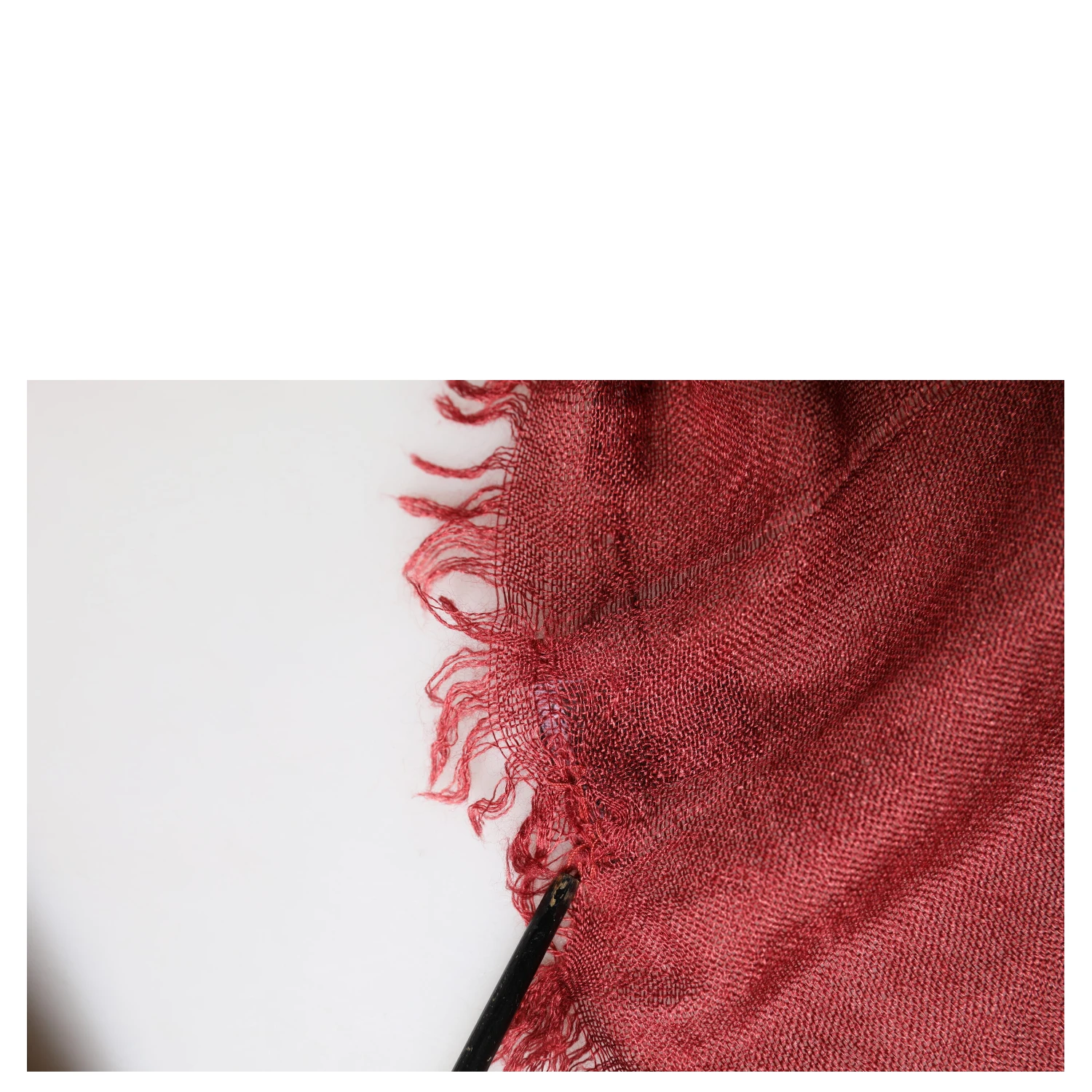 Red Cashmere Silk Fringe Wrap Foulard 200cm X 70cm Scarf