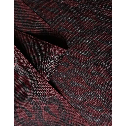 Burgundy Black Silk Paisley Foulard 135cm X 22cm  Scarf
