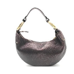 Metallic Leather Bamboo Ring Hobo Bag
