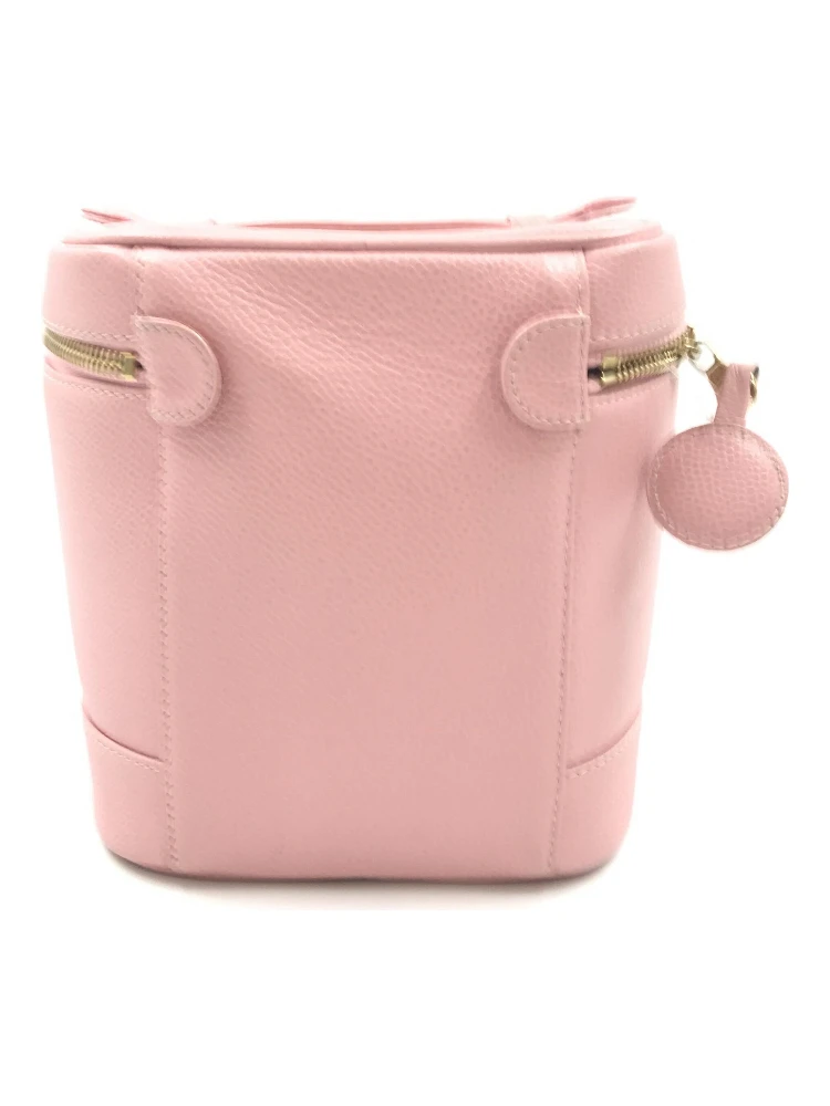 Pink Caviar Vanity Case With Zipper