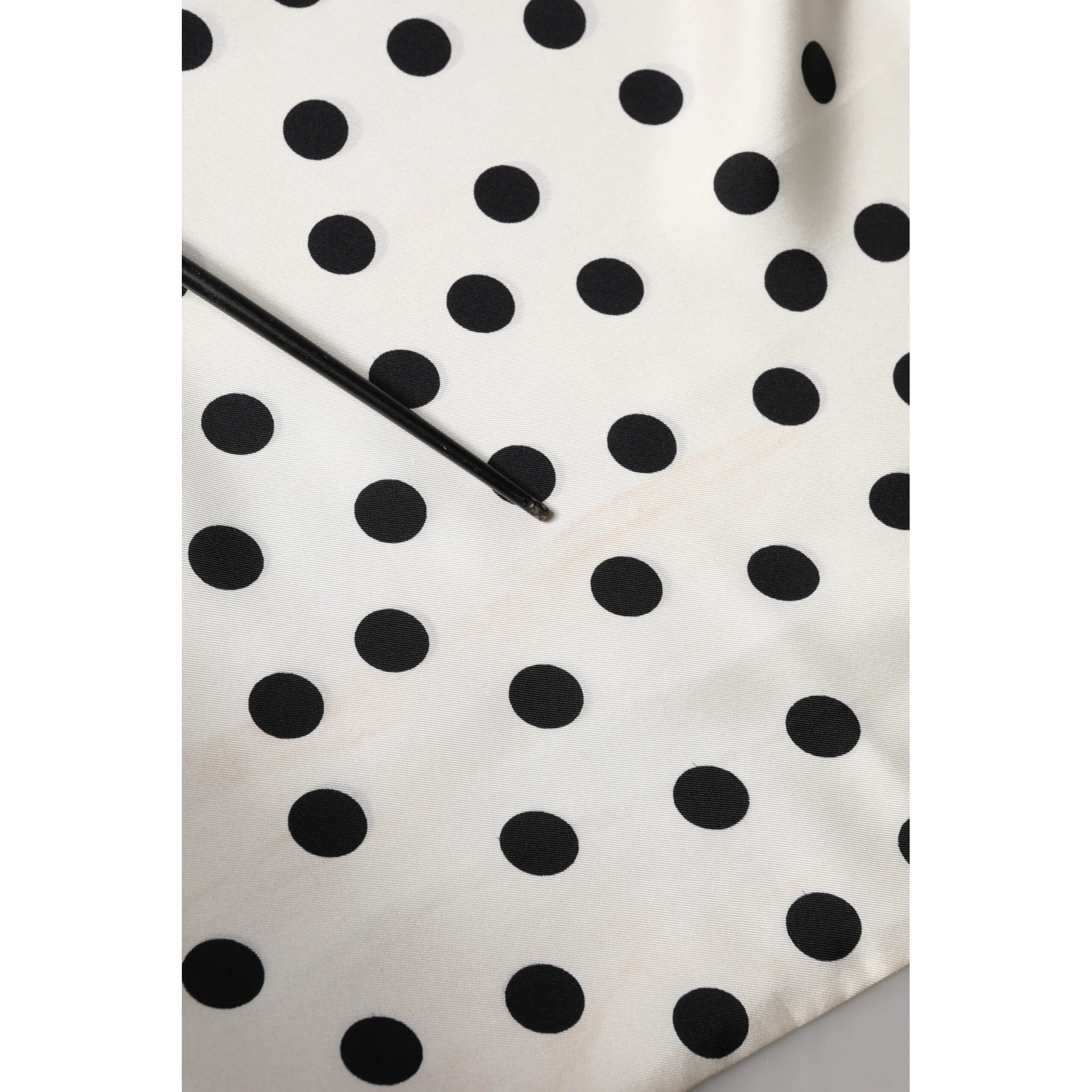 White Black Polka Dot Neck Wrap Foulard 165.5cmx32cm Scarf