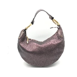 Metallic Leather Bamboo Ring Hobo Bag