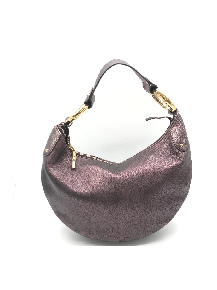 Metallic Leather Bamboo Ring Hobo Bag alternative