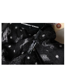 Black Wool Crown Print Fringe Neck Wrap 180cm x 65cm Scarf