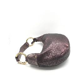 Metallic Leather Bamboo Ring Hobo Bag