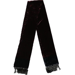 Black Red Rayon Geometric Pattern Fringe 140cm X 16cm  Scarf